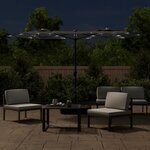 vidaXL Parasol de jardin à double tête avec LED anthracite 316x145 cm
