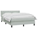 vidaXL Sommier à lattes de lit et matelas gris clair 160x220cm velours
