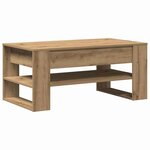 vidaXL Table basse chêne artisanal 102 x 55 x 45 cm Bois d'ingénierie