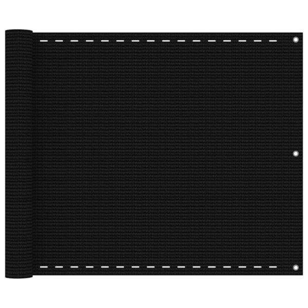 vidaXL Écran de balcon Noir 75x400 cm PEHD