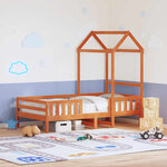 vidaXL Cadre de lit avec toit sans matelas cire marron 75x190 cm