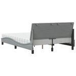 vidaXL Lit avec matelas Hanko gris clair 120x200 cm tissu