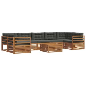 vidaXL Ensemble de canapés d'extérieur 8 pc Naturel et Anthracite