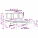 vidaXL Cadre de lit avec tête de lit rembourrée Taupe 160 x 200 cm