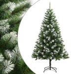 vidaXL Sapin de Noël artificiel à charnières avec neige floquée 210 cm