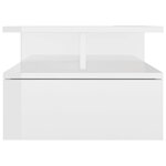vidaXL Table de chevet flottante Blanc brillant Bois d'ingénierie