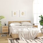 vidaXL Tables de chevet 2Pièces Blanc Bois de pin massif et rotin naturel