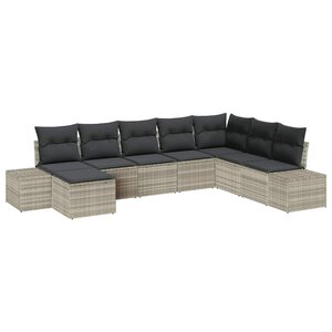 vidaXL Ensemble de canapé de jardin 8 Pièces 319 x 209 x 85 cm Poly rotin