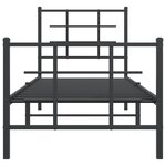 vidaXL Cadre de lit métal sans matelas avec pied de lit noir 75x190 cm
