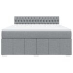 vidaXL Sommier à lattes de lit avec matelas Gris clair 180x200cm Tissu