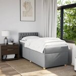 vidaXL Sommier à lattes de lit avec matelas gris clair 80x200 cm tissu