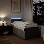 vidaXL Sommier à lattes de lit avec matelas Taupe 90x200 cm Tissu