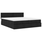 VidaXL Cadre de lit ottoman avec matelas noir 180x200cm tissu