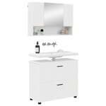 vidaXL Ensemble de mobilier de salle de bain 2 Pièces Blanc brillant