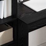 vidaXL Bureau avec tiroir avec étagère avec stockage 2 Pièces Chêne noir