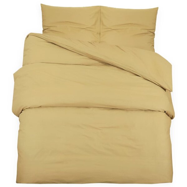vidaXL Ensemble de housse de couette Taupe 140x200 cm Microfibre