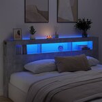 vidaXL Tête de lit à LED gris béton 220x18 5x103 5cm bois d'ingénierie