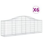 vidaXL Paniers à gabions arqués 6 Pièces 200x30x60/80 cm Fer galvanisé