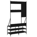 vidaXL Porte-vêtements et rangement des chaussures noir 100x40x184 cm
