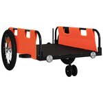 vidaXL Remorque de vélo orange tissu oxford et fer