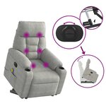 vidaXL Fauteuil inclinable de massage électrique gris clair