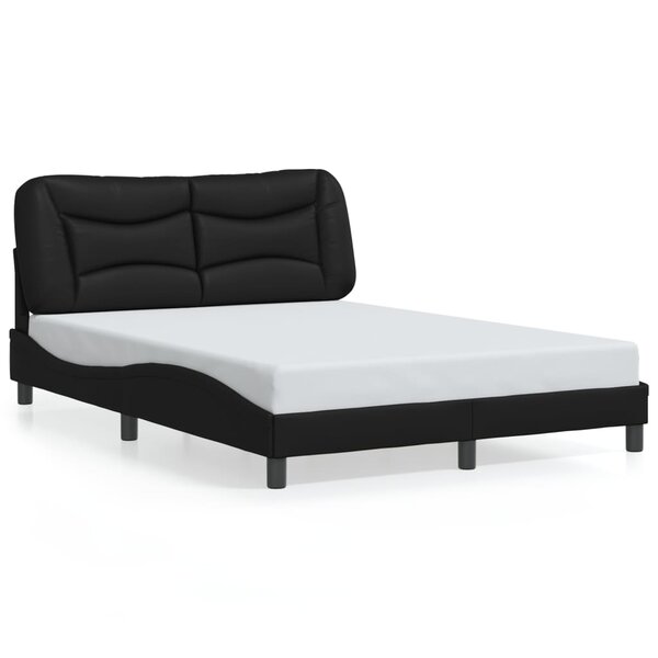 vidaXL Cadre de lit sans matelas Hvar noir 140x190 cm similicuir