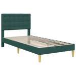 vidaXL Cadre de lit avec tête de lit Vert foncé 80 x 200 cm Tissu