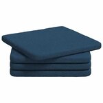 vidaXL Coussins de siège 4 Pièces Bleu 40 x 40 x 3 cm tissu