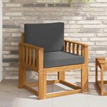 vidaXL Canapé d’extérieur Bois d'acacia massif et polyester Naturel