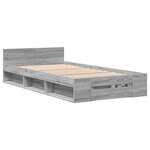 vidaXL Cadre de lit et tiroir sonoma gris 90x190 cm bois d'ingénierie