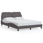 vidaXL Cadre de lit sans matelas gris 140x190 cm similicuir