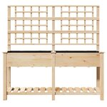 Jardinière vidaXL avec treillis et étagère 161x43x152 cm en bois massif de sapin