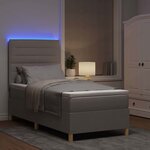 vidaXL Lit à ressort LED avec matelas Taupe 90 x 190 cm tissu