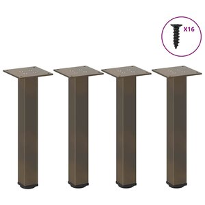 vidaXL Pieds de table basse 4 pièces Acier naturel 30-32 cm Acier