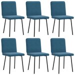 vidaXL Chaises à manger lot de 6 bleu velours