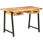vidaXL Bureau avec tiroirs 105x55x70 cm bois de manguier massif et fer