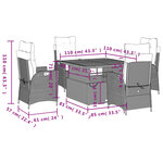 vidaXL Ensemble à manger de jardin 5 Pièces coussins gris résine tressée