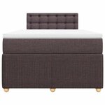 vidaXL Sommier à lattes de lit et matelas marron foncé 120x190cm tissu