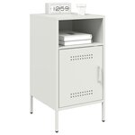 vidaXL Table de chevet blanc 36x39x68 cm acier