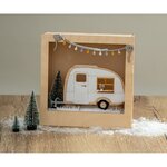 Kit déco cadre 3d à faire soi-même - caravane en bois - 24 cm