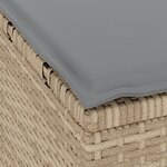 Ensemble de salle à manger de jardin 3 pièces avec coussins beige en poly rattan et acacia