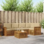 vidaXL Ensemble de canapés d'extérieur 6 pc Naturel et Beige Polyester