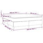 vidaXL Sommier à lattes de lit avec matelas Noir 180x200 cm Tissu