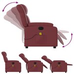 vidaXL Fauteuil de massage inclinable électrique rouge bordeaux