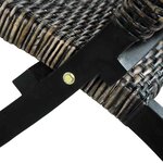 vidaXL Chaise de relaxation rotin kubu naturel et bois d'acajou massif