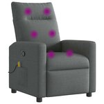 vidaXL Fauteuil de massage inclinable Gris foncé Tissu