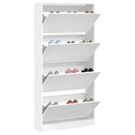vidaXL Armoire à chaussures 4 tiroirs rabattables blanc 80x21x163 5 cm