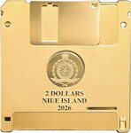 Pièce de monnaie en Argent 2 Dollars g 62.2 (2 oz) Millésime 2026 TechStalgic FLOPPY DISK