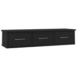 vidaXL Étagère murale avec tiroirs Noir 88x26x18 5cm bois d'ingénierie