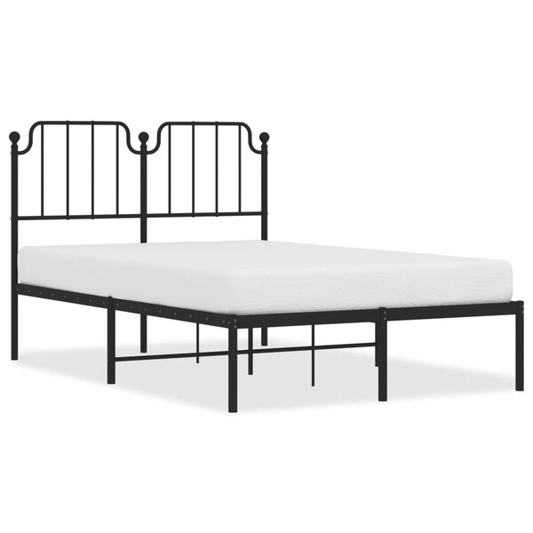 vidaXL Cadre de lit métal sans matelas avec tête de lit noir 120x200cm